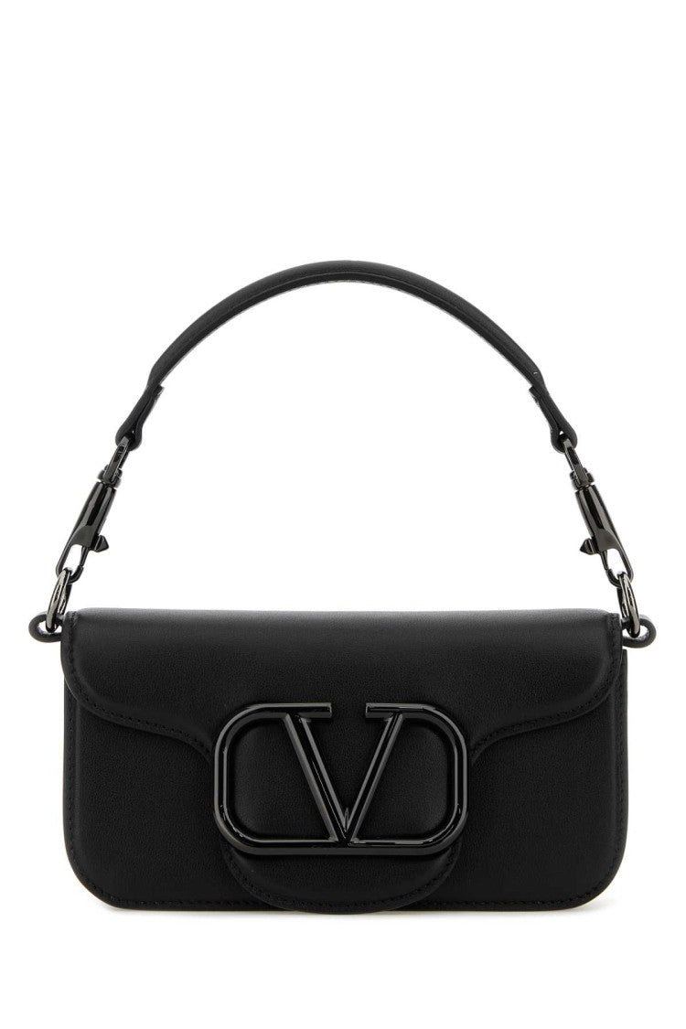 Valentino Garavani Black Leather Locò Clutch