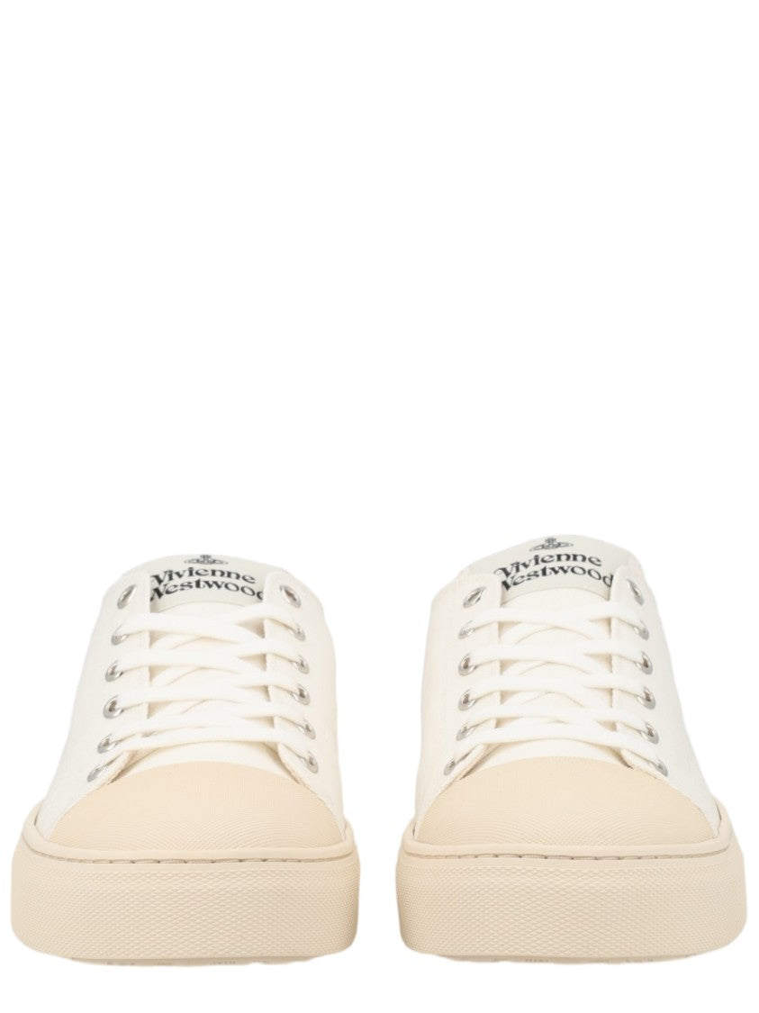 Vivienne Westwood Neutrals Low Top Primsoll Cotton Sneakers