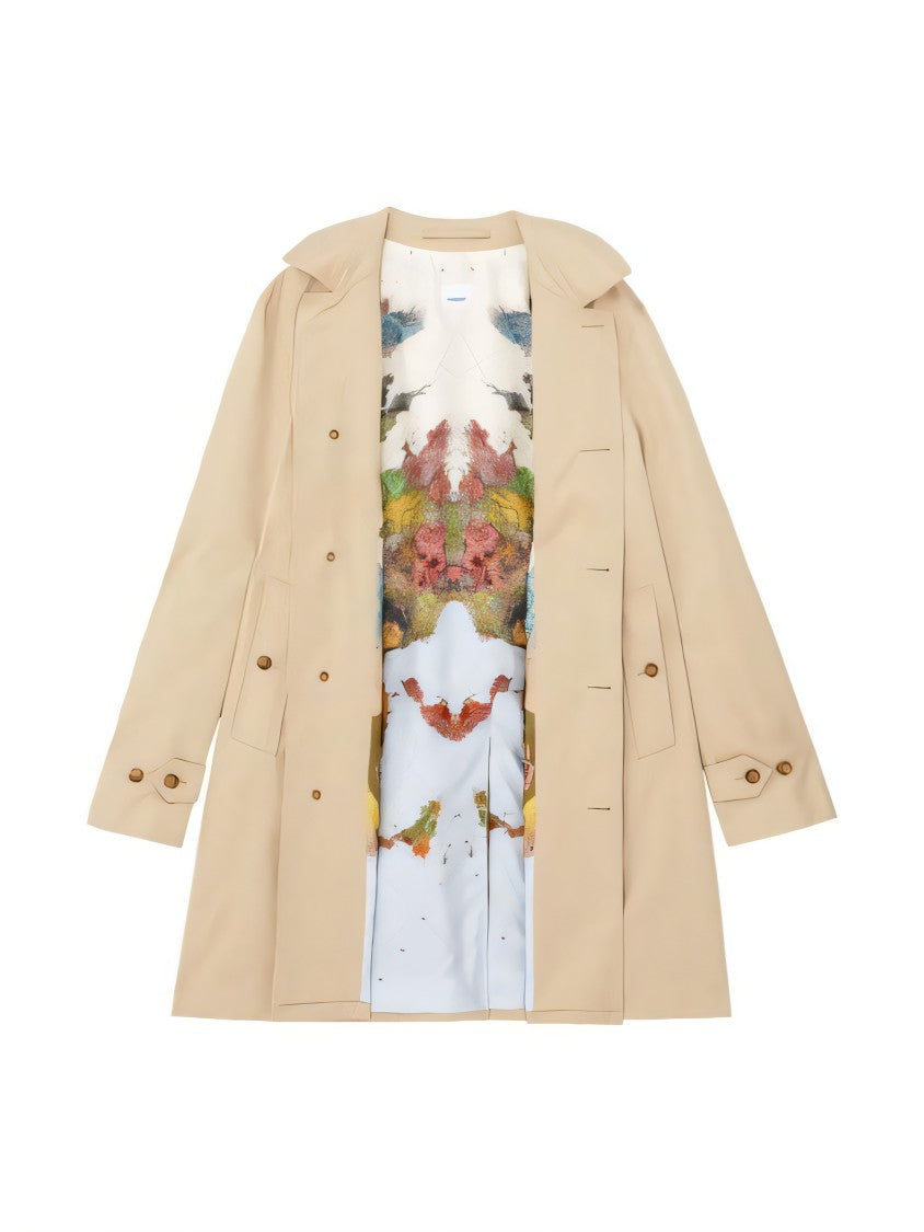 Burberry Straight-Cut Coat With Artistic Interior Print