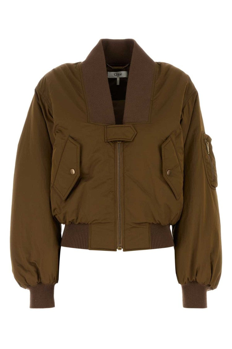 Chloé Brown Polyester Blend Bomber Jacket