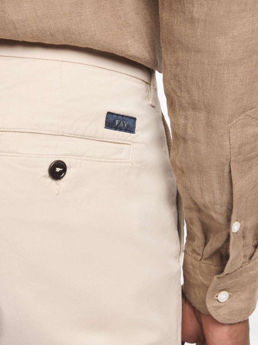 Fay Beige Tailored Rolled Hem Chino Pants