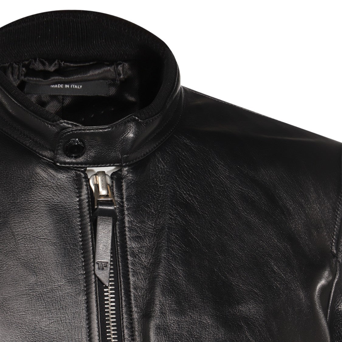 Tom Ford Sleek Leather Jacket With High Collar