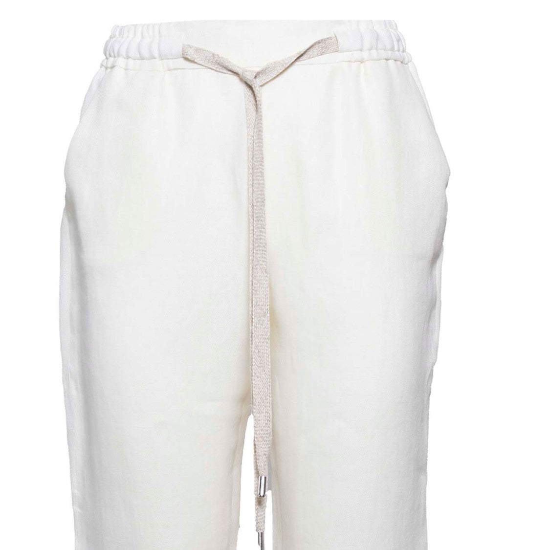 Barba Joke Straight Trousers In White Linen