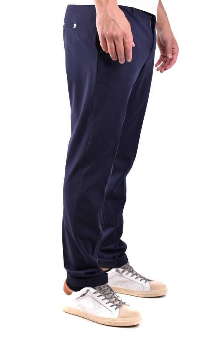 Dondup Blue Polyester-Blend Tailored Trousers