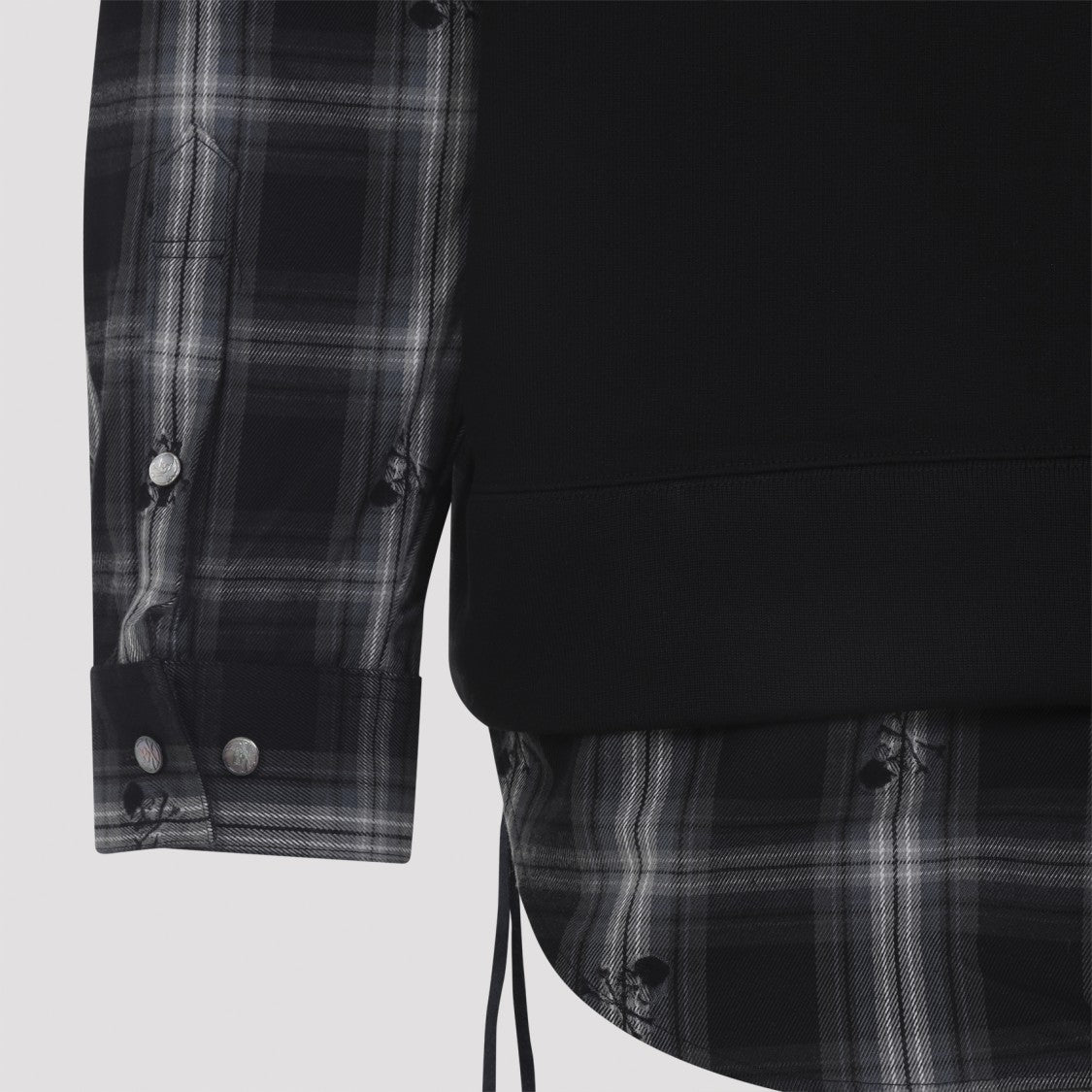 Mastermind Japan Multilayered Cotton Sweatshirt With Plaid Detail