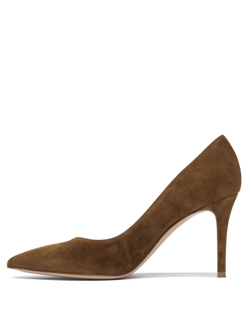 Gianvito Rossi Brown Suede Heeled Shoes