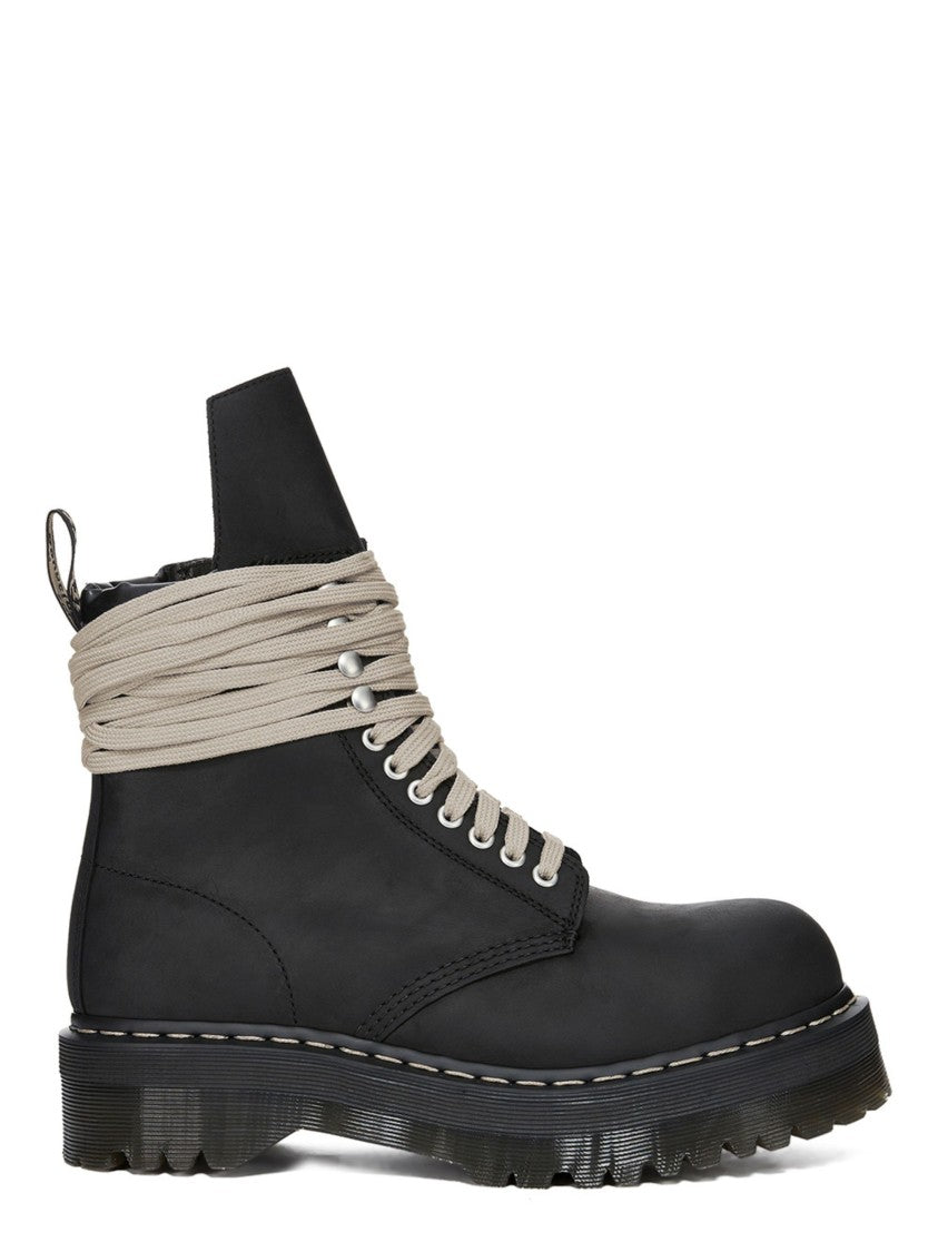 Dr. Martens X Rick Owens Black Side-Zip Steel-Toe Quad Sole Boots