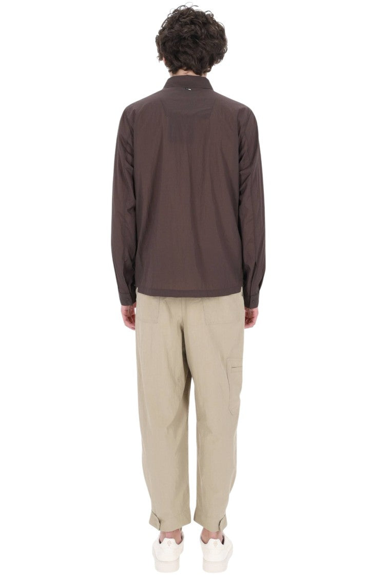 Herno Brown Embossed Nylon Overshirt Jacket