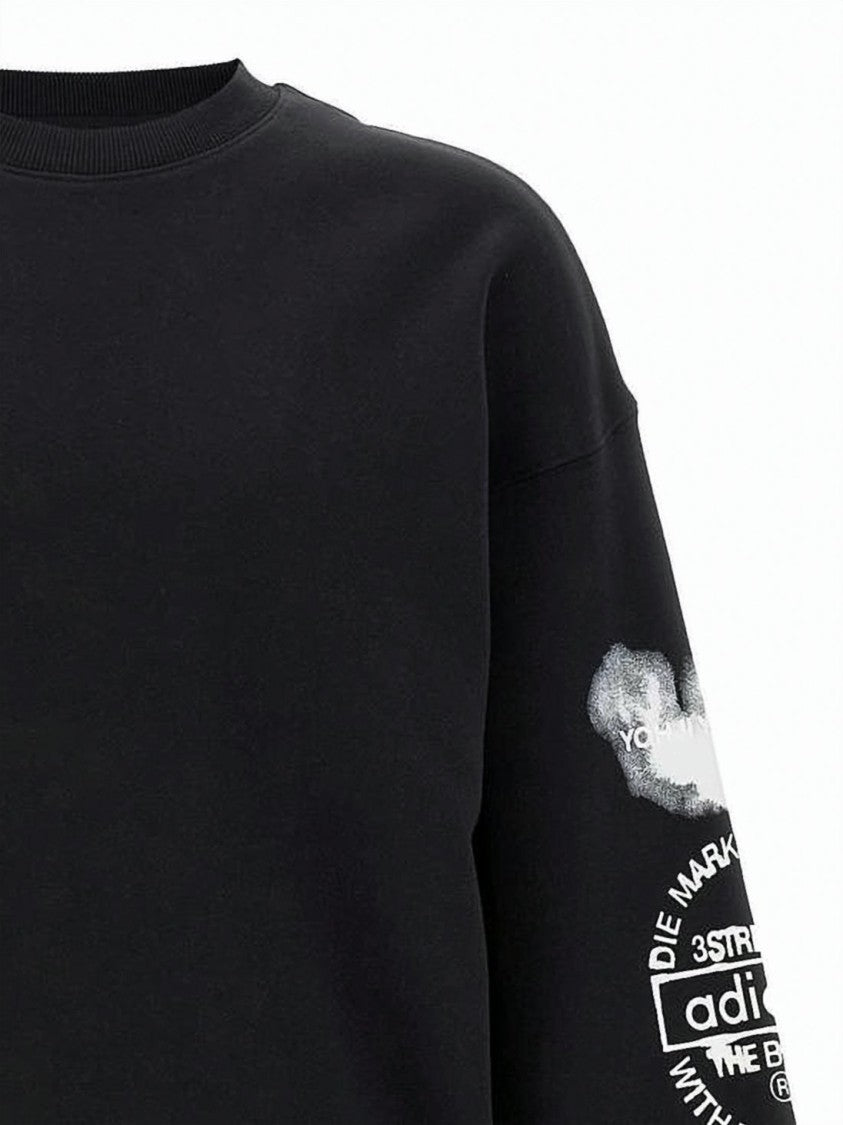 Y-3 Long-Sleeve Sweatshirt With Graphic Prints And Ribbed Cuffs