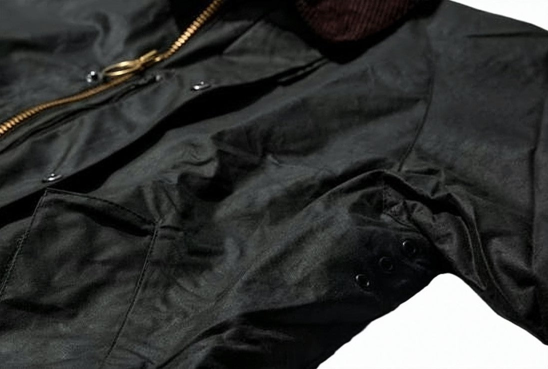Barbour Waxed Cotton Jacket With Corduroy Collar