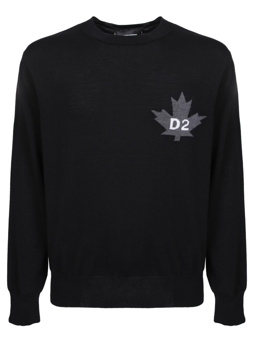 Dsquared2 Maple Leaf Black Sweater