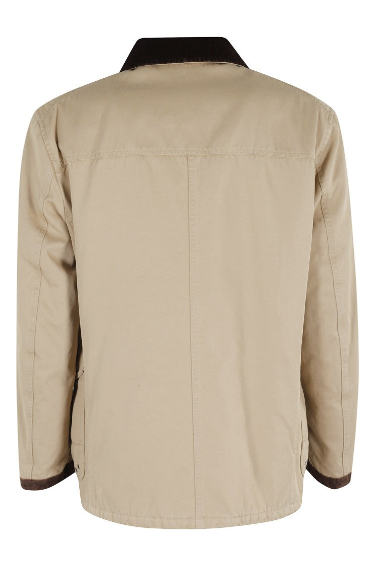 Fay 4 Hooks Archive Jacket In Sand Cotton Fabric