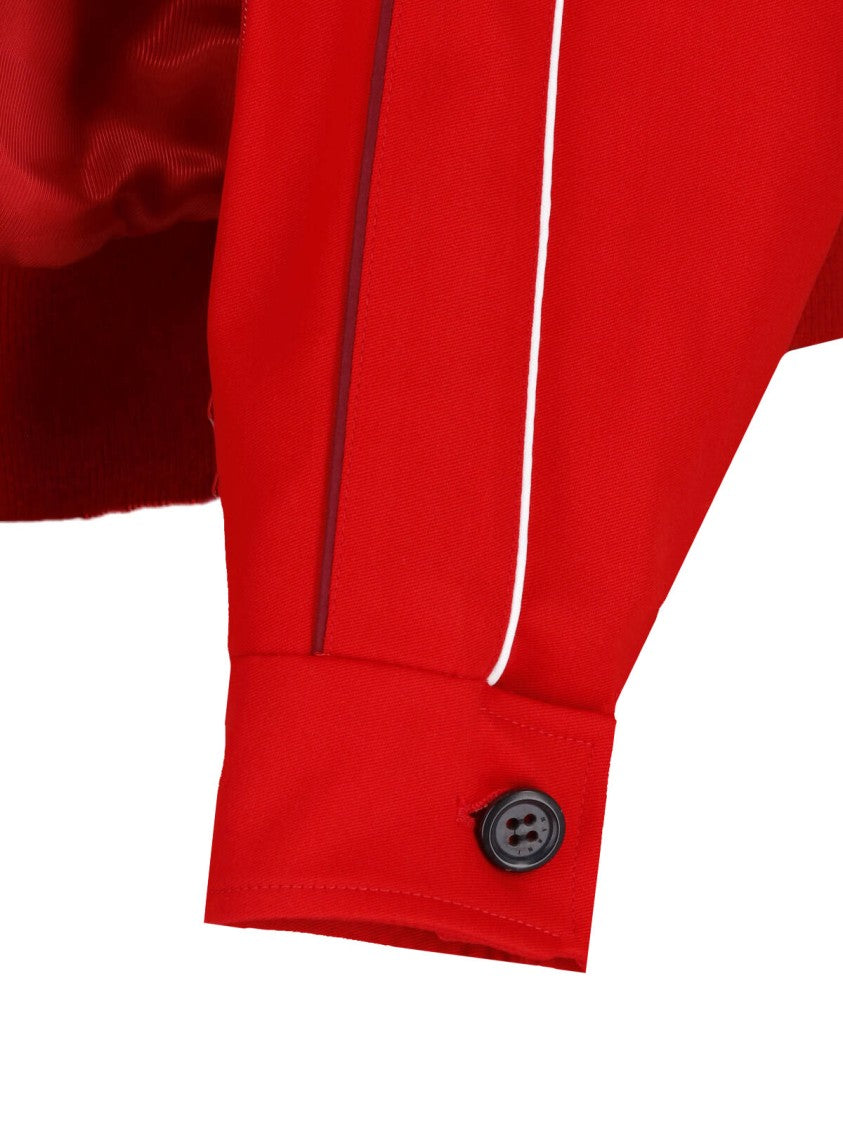 Marni Red Zip-Up High Neck Wool Jacket