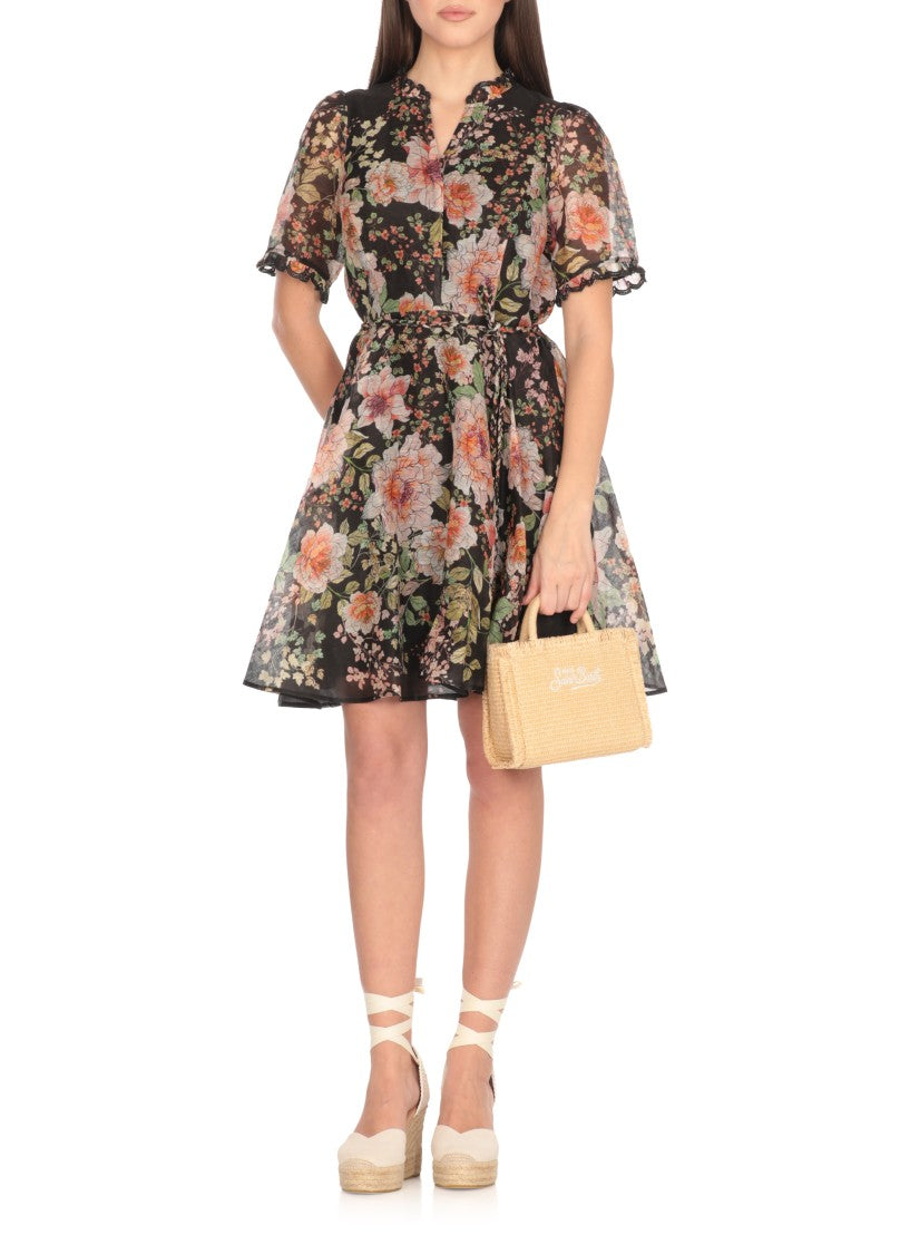 Hale Bob Floral Pattern Silk And Linen Dress