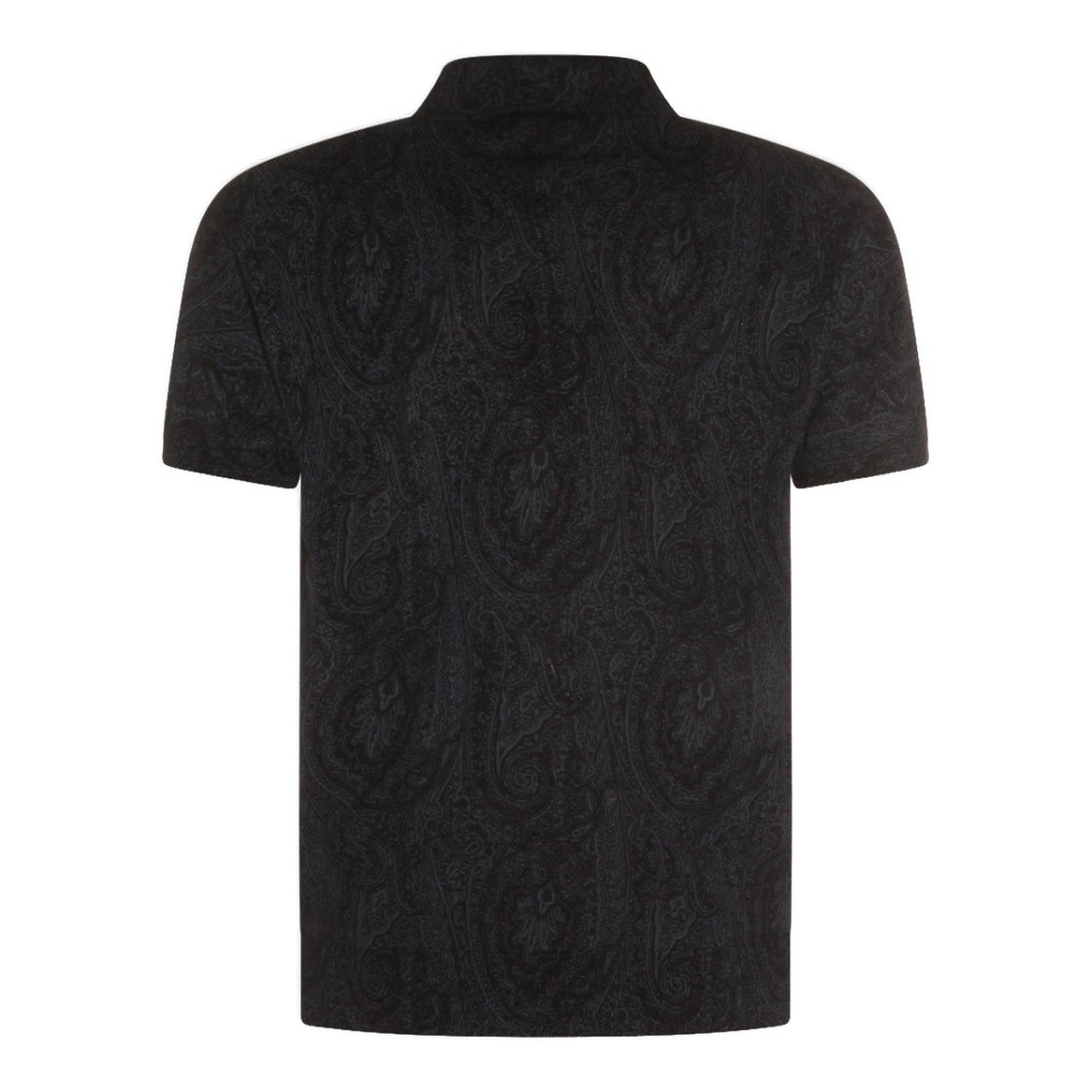 Etro Short-Sleeve Black Shirt With Paisley Pattern