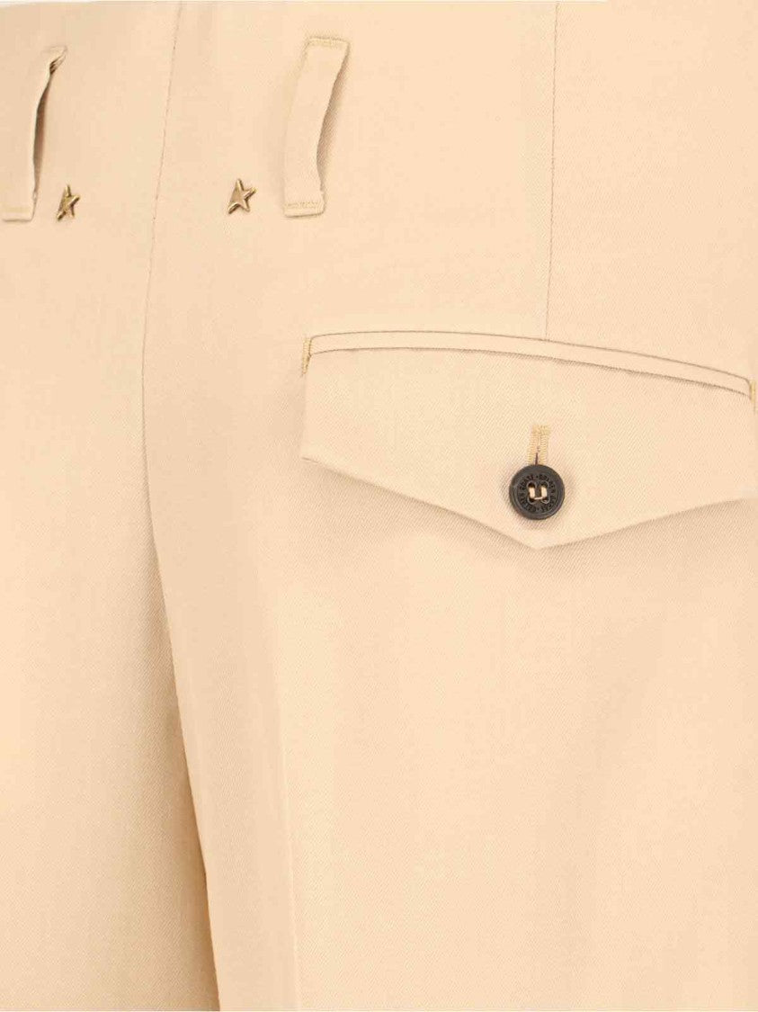 Golden Goose Tailored Trousers, In Beige Virgin Wool