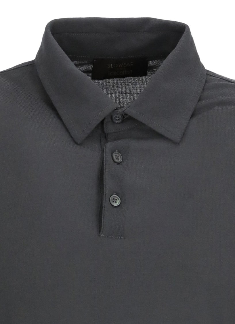 Zanone Grey Cotton Polo Shirt