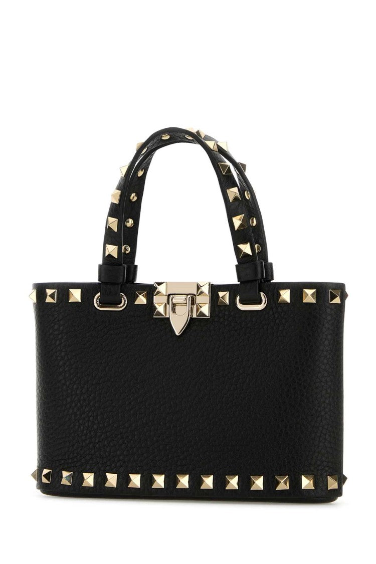 Valentino Garavani Black Leather Rockstud Handbag