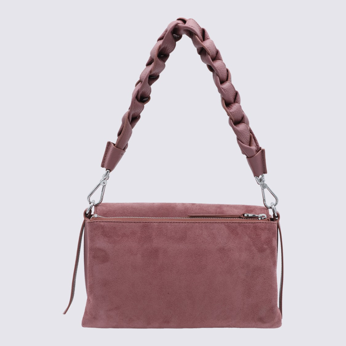 Coccinelle Muted Mauve Suede Handbag With Braided Handle