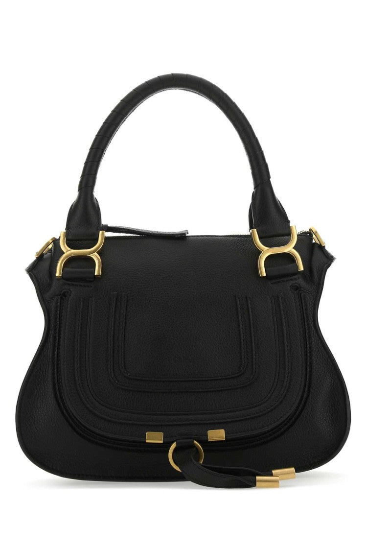 Chloé Black Leather Small Marcie Handbag
