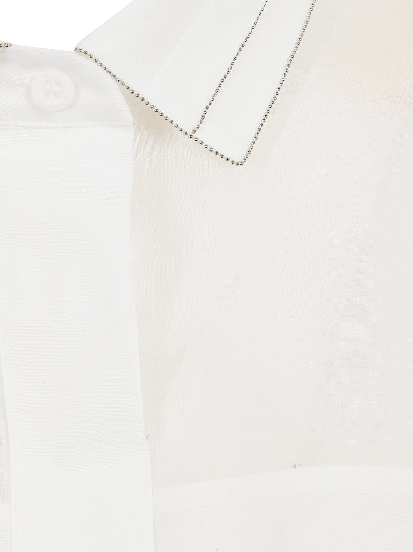 Peserico Paneled Silk-Cotton Organza Shirt With Classic Collar