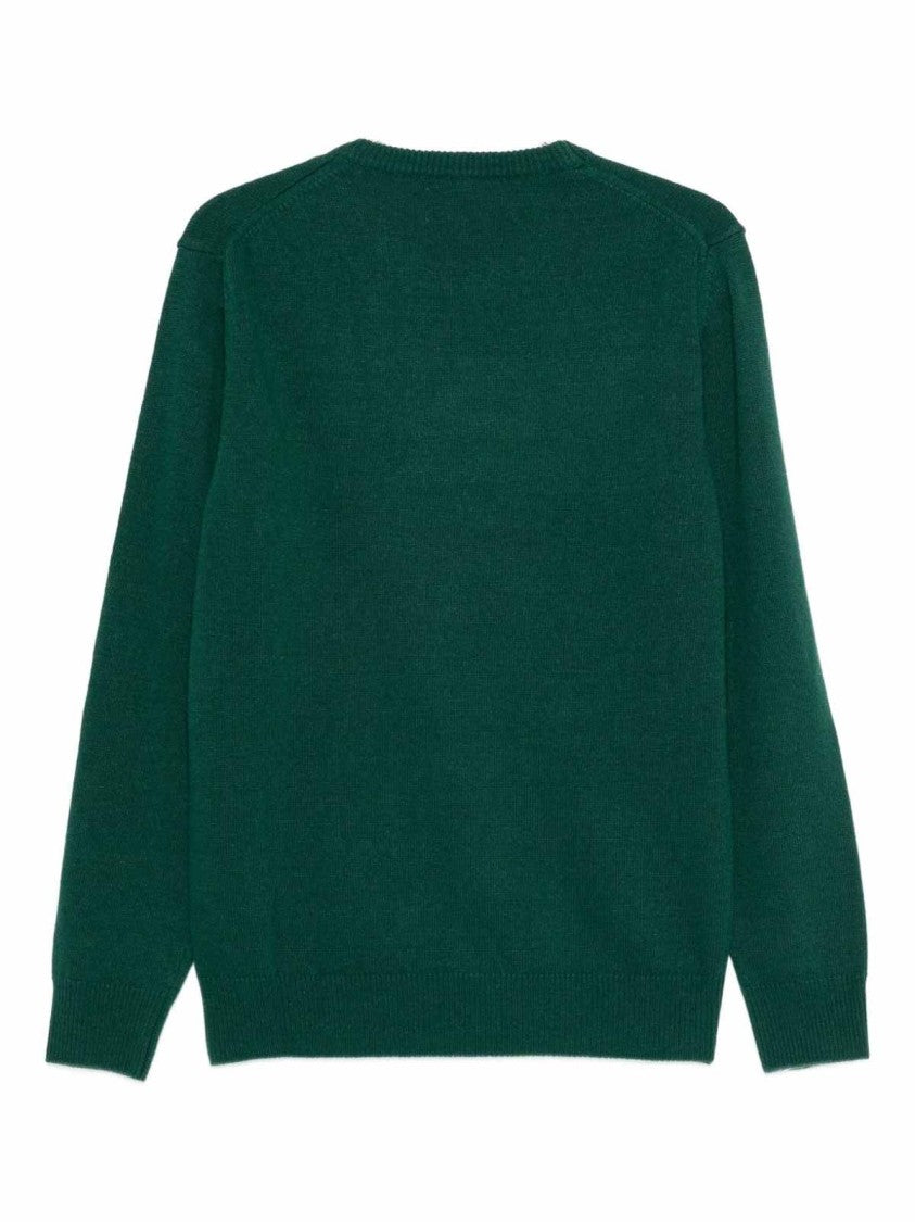 Mc2 Saint Barth Graphic Green Sweater With Playful Design