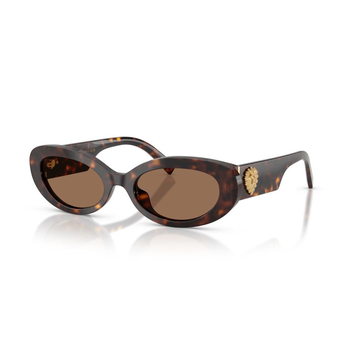 Dolce & Gabbana 0Dg4537 Tortoiseshell Oval Sunglasses With Gold Heart Emblem