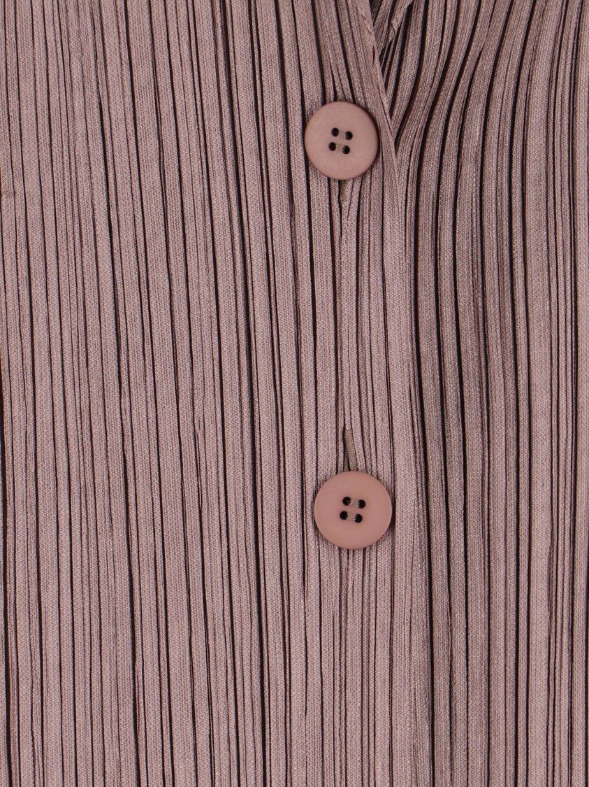 Pleats Please Classic Single-Breasted Blazer With Pleated Design