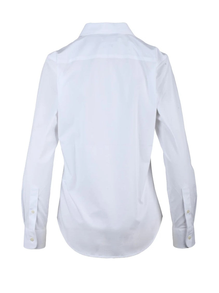 Lauren Ralph Lauren Tailored White Cotton Stretch Shirt With Pointed Collar