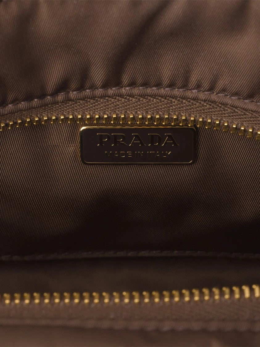Prada Medium-Sized Structured Shoulder Bag With Leather Accents