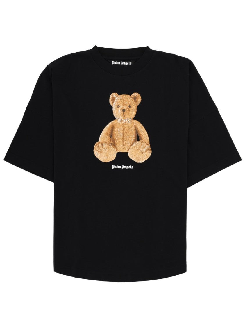 Palm Angels Brown Teddy Bear Cotton Graphic Print T-Shirt