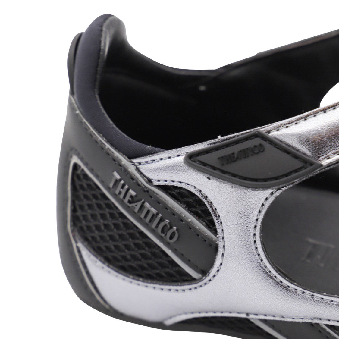 The Attico Futuristic Metallic Silver Sneakers