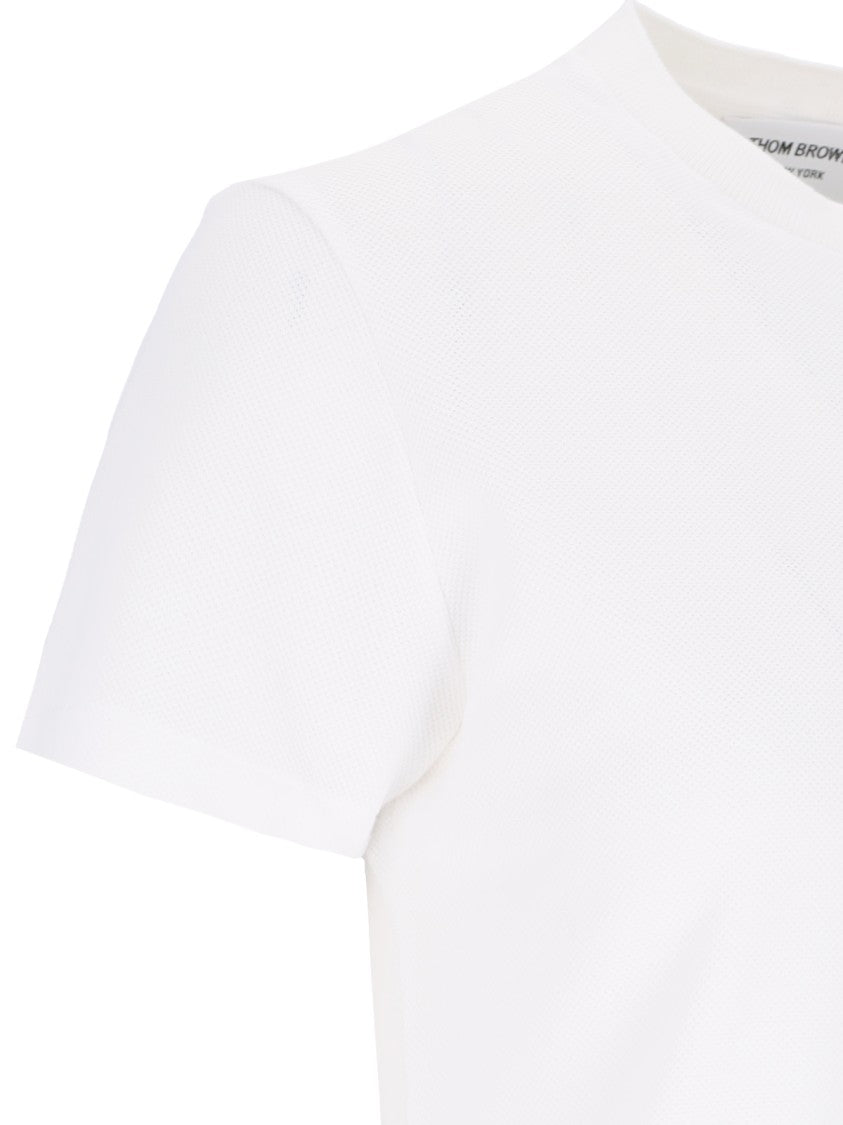 Thom Browne Logo T-Shirt, In White Cotton