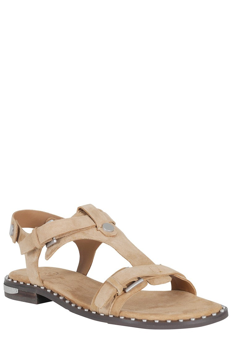 Ash Beige Suede Piper T-Strap Sandals