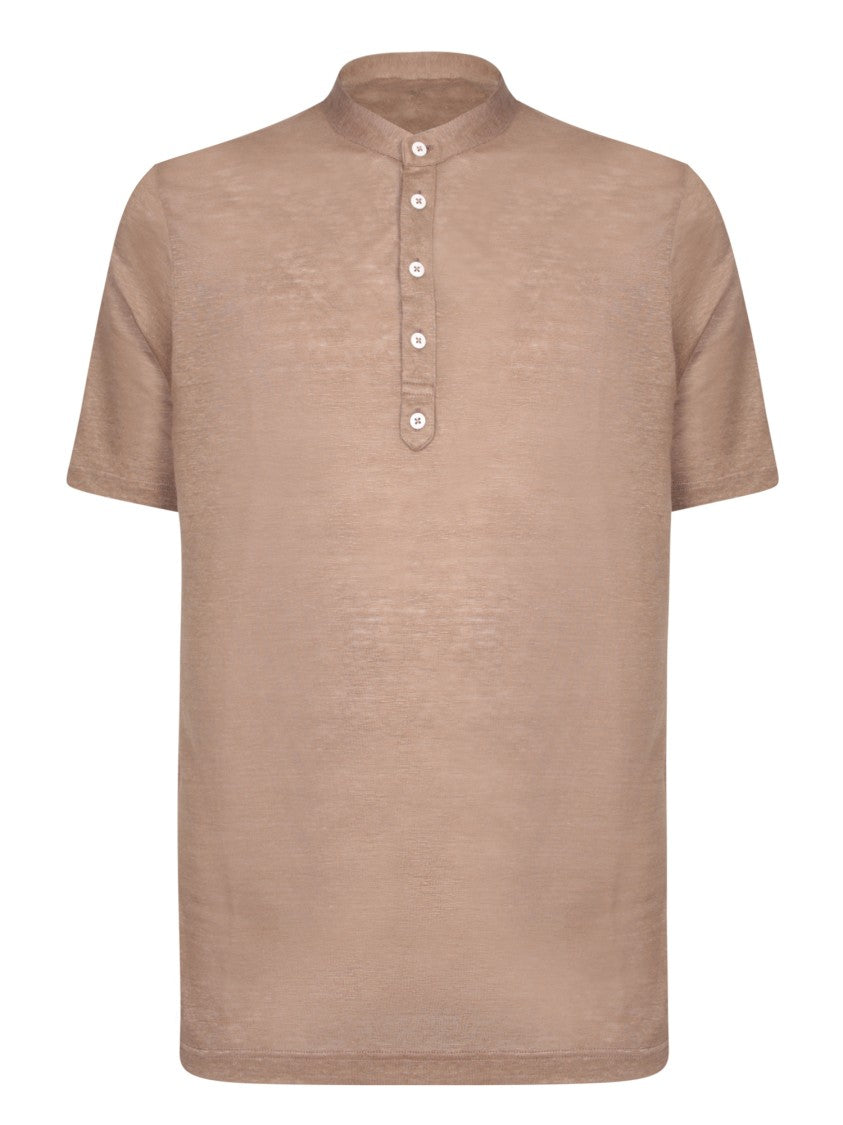 Lardini Linen Serafino Short Sleeve