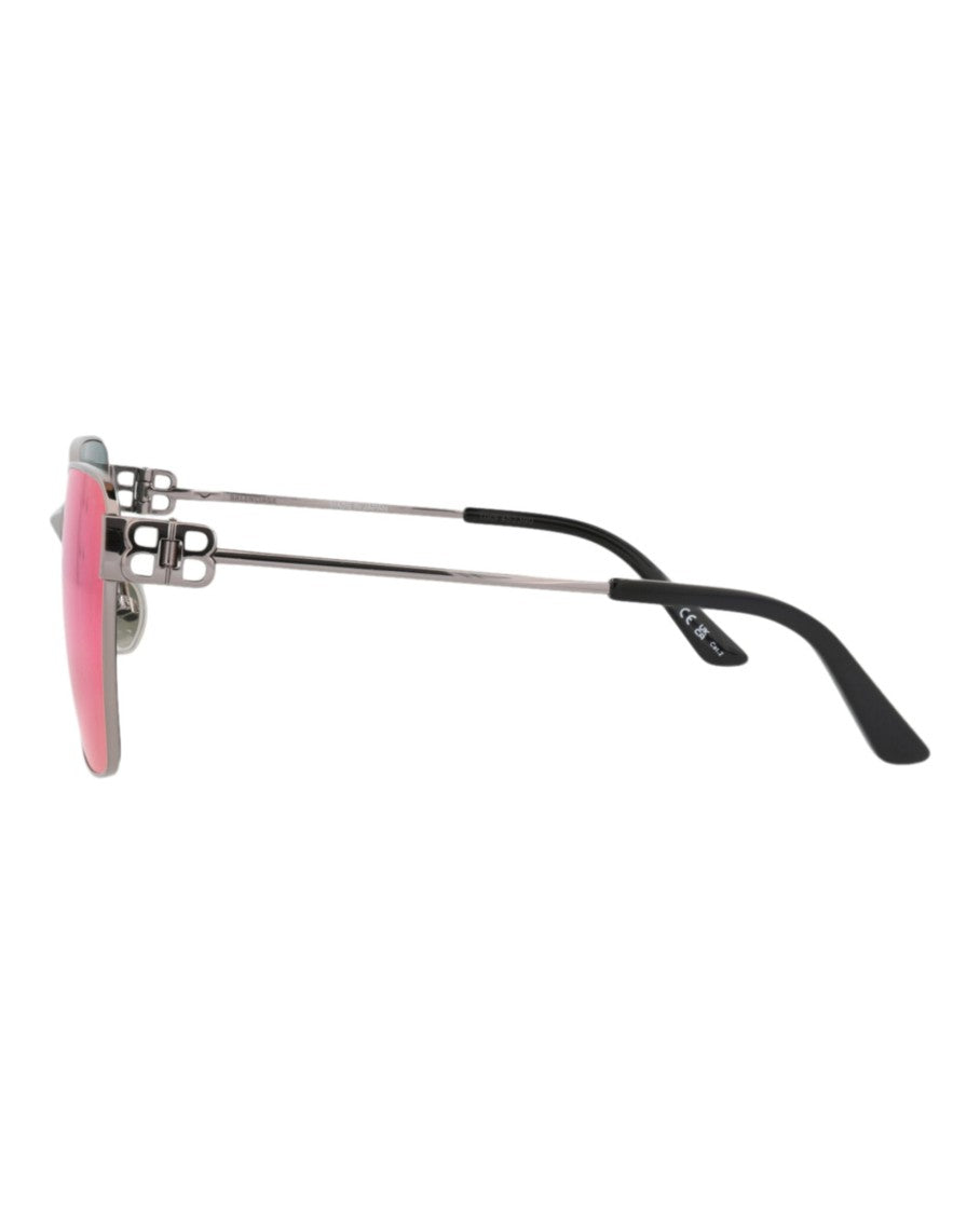 Balenciaga Square-Frame Metal Sunglasses