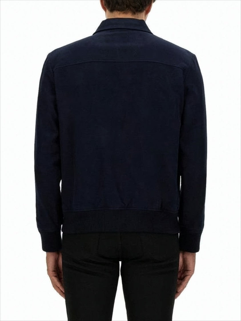A.P.C. Navy Casual Jacket With Ribbed Cuffs