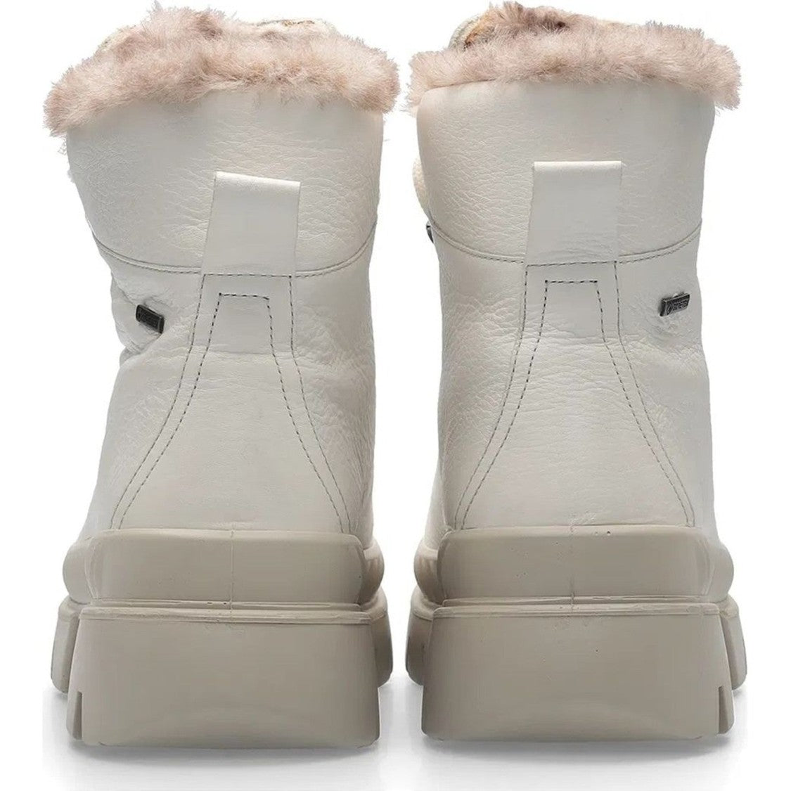 Ara Beige Mood Insulated Plush Collar Leather Ankle Boots