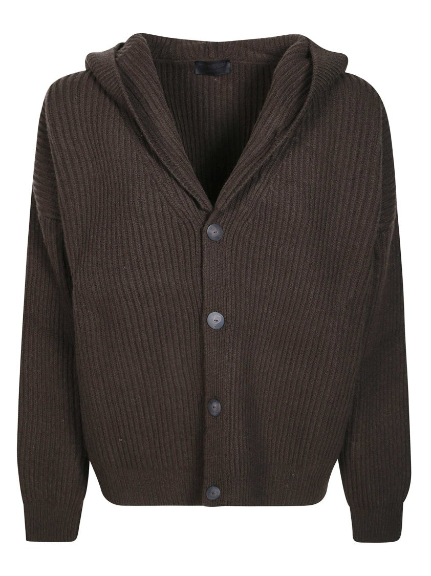 Dondup Oversized Chunky Ribbed Hooded Cardigan