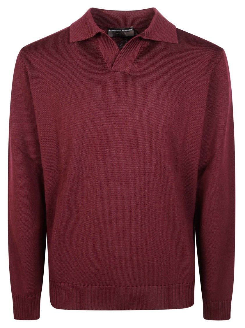 Filippo De Laurentiis F8 Long-Sleeve Knit Polo Sweater