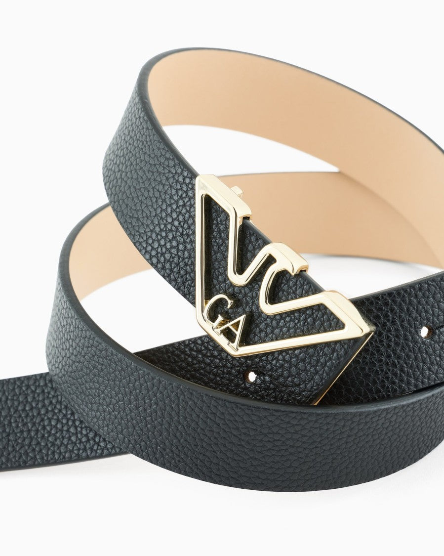 Emporio Armani Deer Print Finish Eagle Plaque Belt