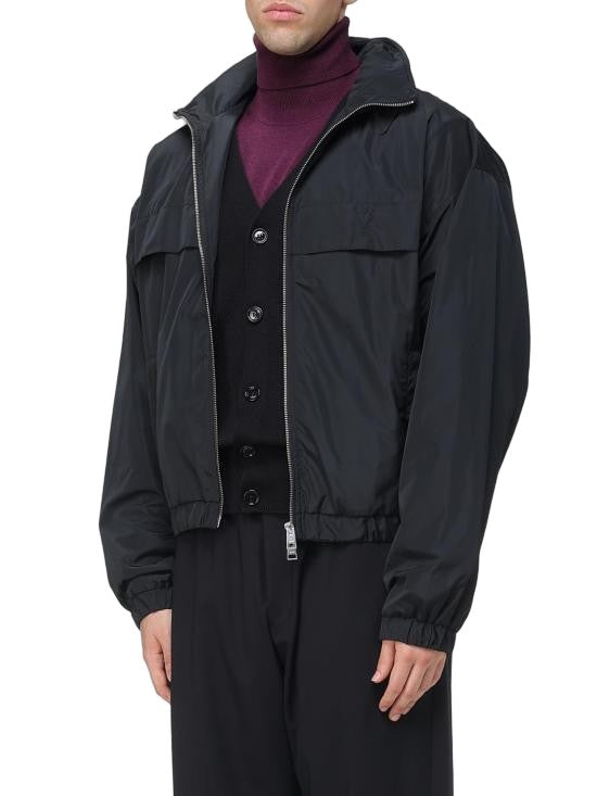 Ami Paris Lightweight Black Jacket With Concealed Hood