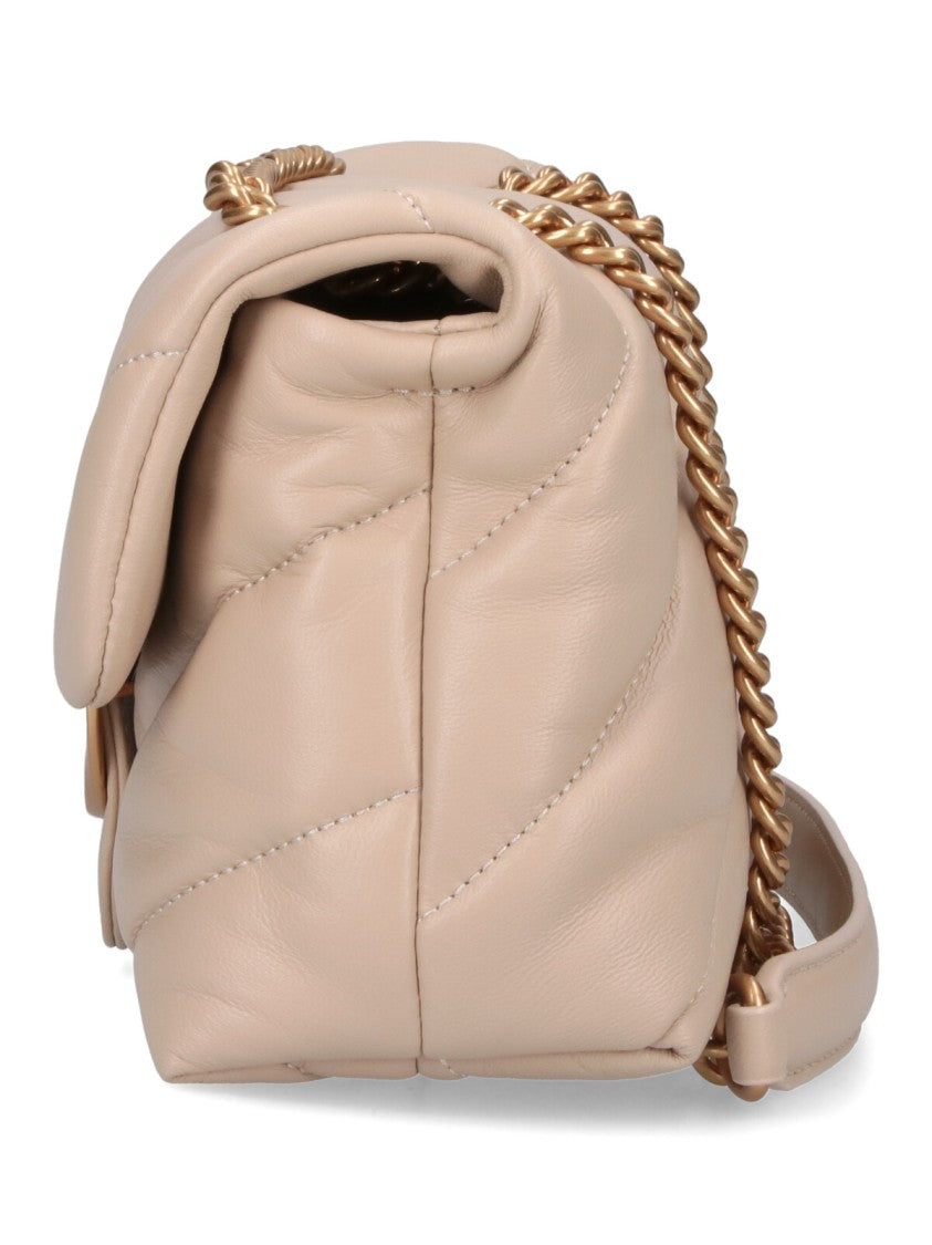 Pinko Mini Handbag With Quilted Oblique Pattern And Gold-Tone Details