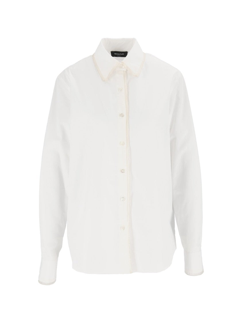 Fabiana Filippi White Diamond Tulle Poplin Shirt