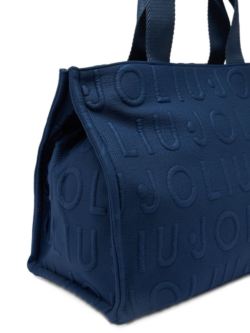 Liu Jo Textured Blue Handbag With Embossed Pattern