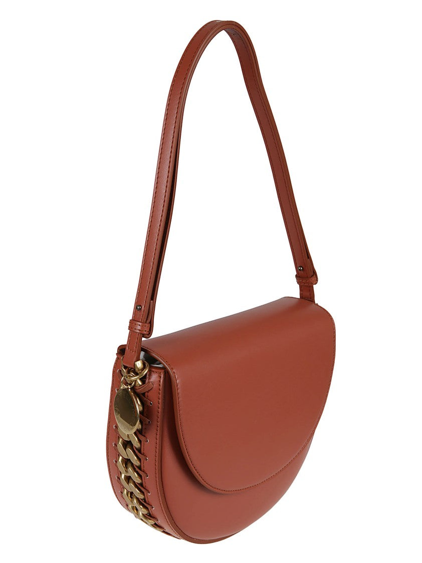 Stella Mccartney Smooth Semi-Circular Bag With Structured Flap