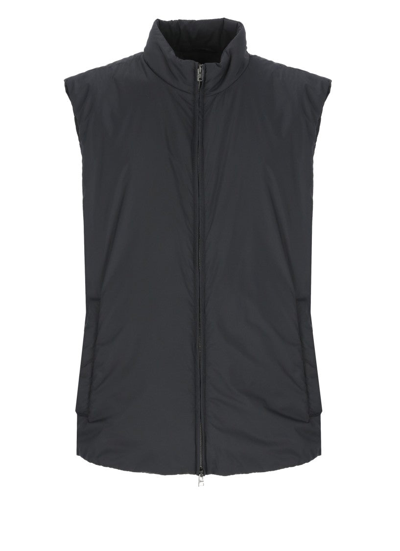 Herno Blue High Collar Zip Padded Vest