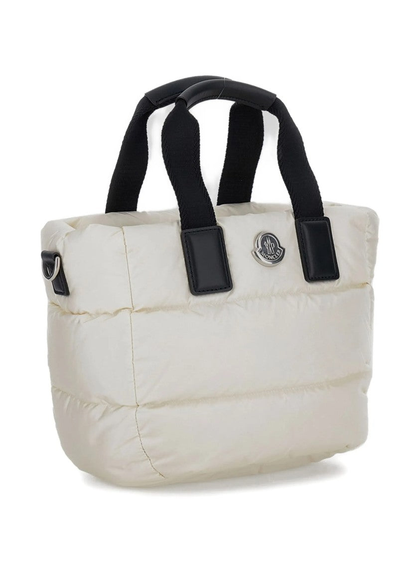 Moncler White Mini Caradoc Quilted Tote Bag
