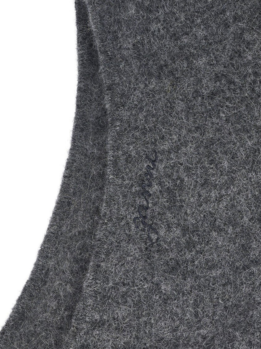 Ganni Plush Grey Wool Balaclava