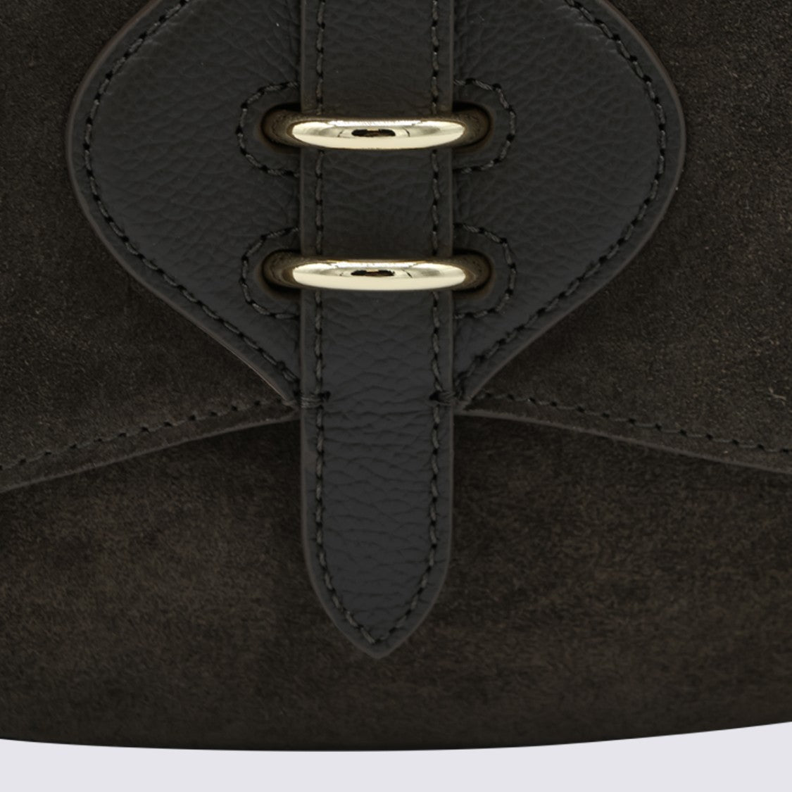 Coccinelle Structured Black Suede And Pebbled Leather Bag